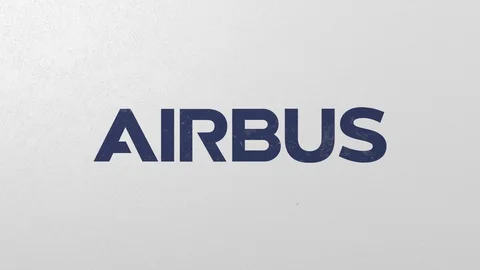 Breaking wall with painted logo of Airbus. Crisis related editorial 3D animation Stock Footage 111903370