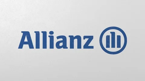 Breaking wall with painted logo of Allianz. Crisis conceptual 3D animation Stock Footage 105640966