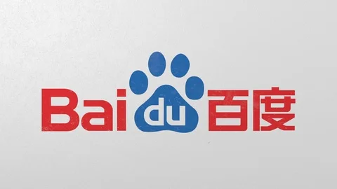 Breaking wall with painted logo of Baidu. Crisis conceptual 3D animation Stock Footage 105632748