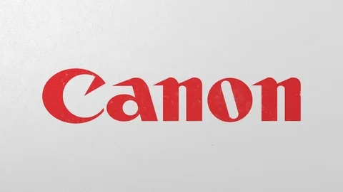 Breaking wall with painted logo of Canon. Crisis conceptual 3D animation Stock Footage 105629462