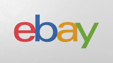 Breaking wall with painted logo of eBay. Crisis conceptual 3D animation Stock Footage 105625891