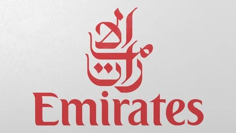 Breaking wall with painted logo of Emirates Airlines. Crisis conceptual 3D Stock Footage 105625639