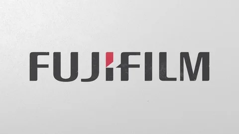 Breaking wall with painted logo of Fujifilm. Crisis conceptual editorial 3D Stock Footage 105687095