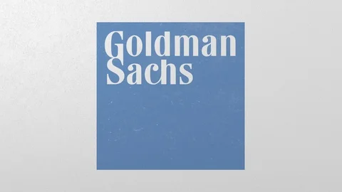 Breaking wall with painted logo of Goldman Sachs. Crisis conceptual editorial 3D Stock Footage 105686346