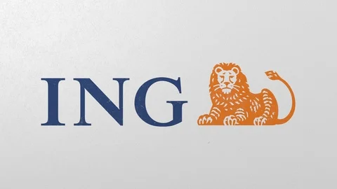 Breaking wall with painted logo of ING. Crisis conceptual editorial 3D animation Stock Footage 105682037