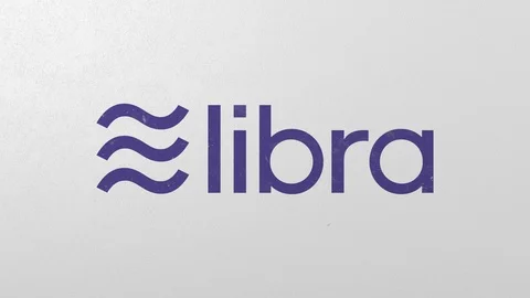 Breaking wall with painted logo of Libra. Crisis related editorial 3D animation Stock Footage 111905084