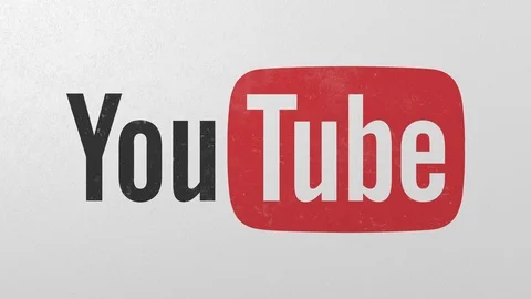Breaking wall with painted logo of YouTube. Crisis conceptual editorial 3D Stock Footage 105757270