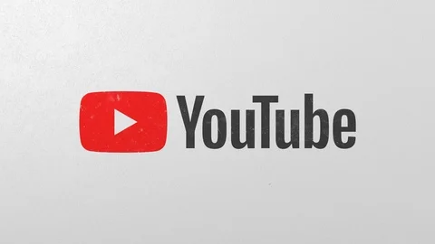 Breaking wall with painted logo of YouTube. Crisis related editorial 3D Stock Footage 111898592