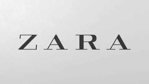 Breaking wall with painted logo of Zara. Crisis conceptual editorial 3D Stock Footage 105754757