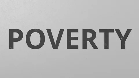 Breaking wall with painted POVERTY word. Conceptual 3D animation Stock Footage 105955281