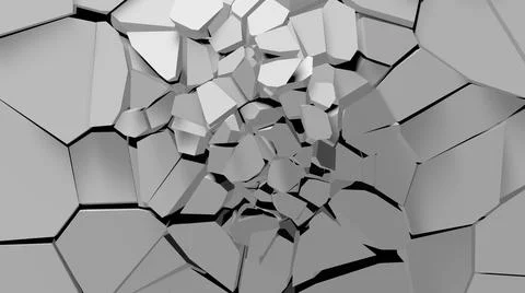  breaking wall with web of cracks monochromatic texture picture Stock Illustration