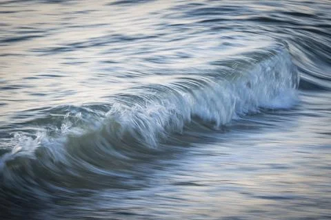 Breaking wave, long exposure, Houvig Beach, North Sea, Denmark Stock Photos