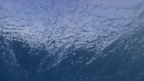 Breaking wave under the water / slow-motion from underwater / 4K 120p Stockbeeldmateriaal 121859914