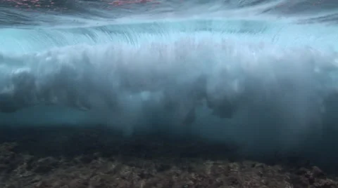 Breaking Wave from Underwater Stock Footage 53234500