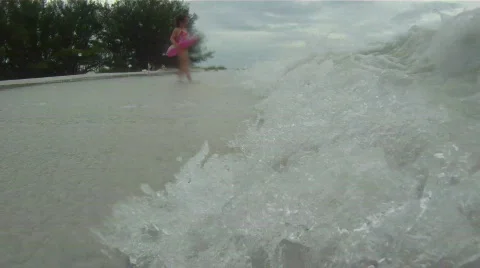 Breaking Waves On The Beach Stock Footage
