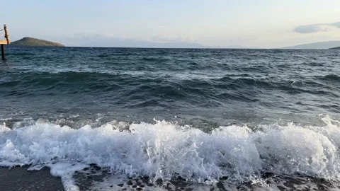 Breaking Waves On A Beach Stock Footage 229965871