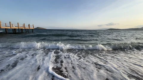 Breaking Waves On A Beach Stock Footage 229965896