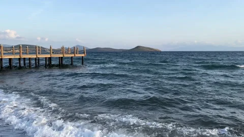 Breaking Waves On A Bodrum Beach Stock Footage 230102359