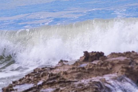 Breaking waves on the coastline Stock Photos