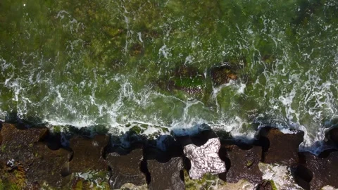 Breaking waves filmed from above Stock Footage 260959260
