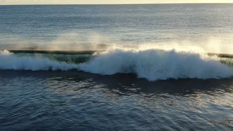 Breaking waves on reef waters at Mauritius line up spot Stock Footage 120426771