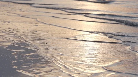 Breaking waves of the sea on a sunset. Nature reserve. Eco-friendly Stock Footage 103541908