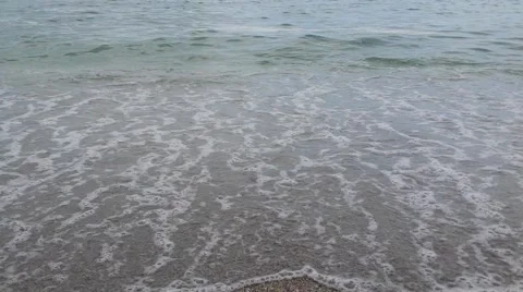 Breaking Waves Washing Shore Stock-Footage 51352696