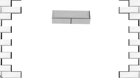 Breaking white brick wall animation with optional luma matte. Alpha Luma Matt Stock Footage 86596795