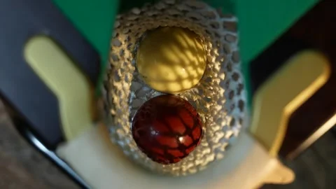 Breaking white pool balls top view on green billiards table for start to play Stock Footage 270075131