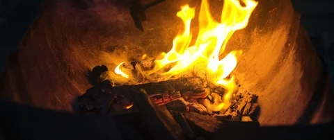 Breaking Wood Fire Stock Footage 125535041