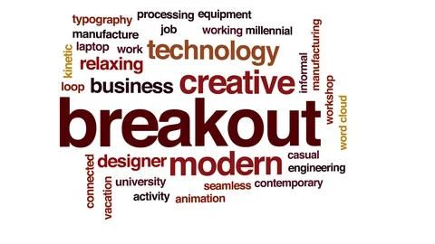 Breakout animated word cloud. Kinetic typography. Stock Footage 116487132