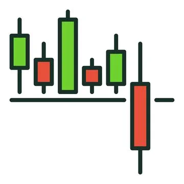Breakout Candlestick Chart vector Trading colored icon or sign イラスト素材