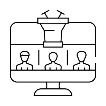 Breakout sessions line icon vector illustration Stock Illustration