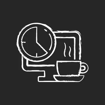 Breaks in work graphic chalk white icon on dark background Illustrazione stock