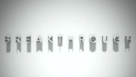 Breakthrough 3D title animation with shadows on a white background Stock Footage 297819042