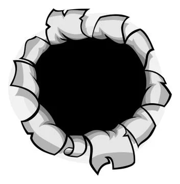 Breakthrough Paper Hole Stock Illustration