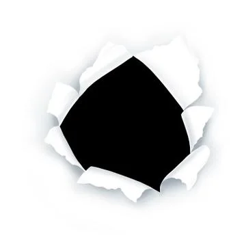 Breakthrough paper hole Stock Illustration