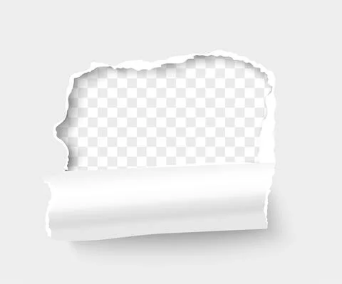 Breakthrough paper square with rolled side realistic Stock Illustration