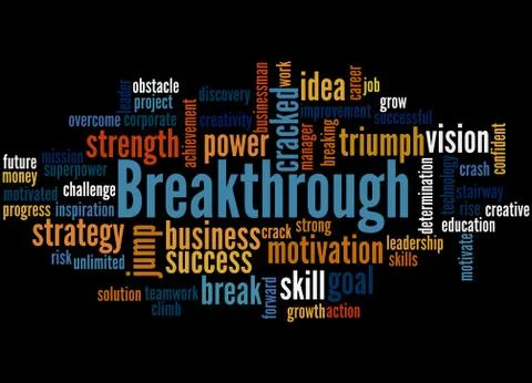 Breakthrough, word cloud concept Stock Illustration