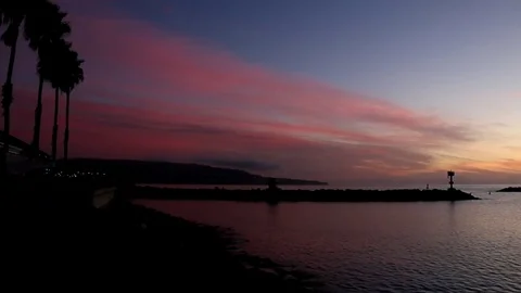 Breakwater after sunset Stock Footage 82920243