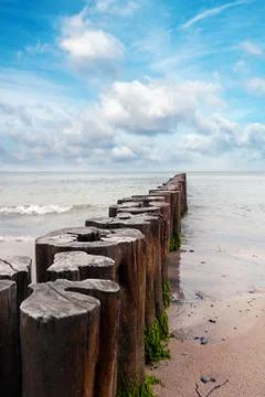 Breakwater on the baltic Stock Photos