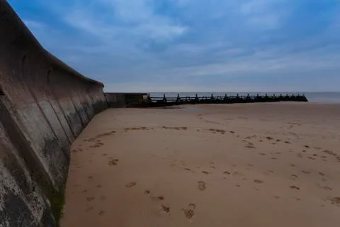 Breakwater on the beach Foto stock