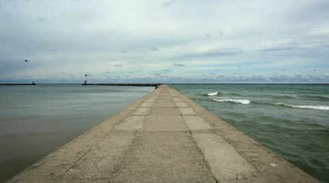 Breakwater Contrast Stock Footage 22774450