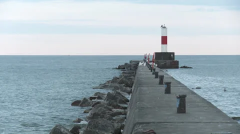 Breakwater Dawn HD-1 Stock Footage 26305115