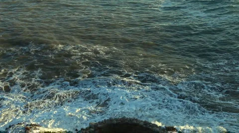 Breakwater from high 库存影片 4884368