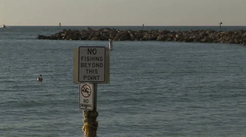 Breakwater NoFishing Stock Footage 959538