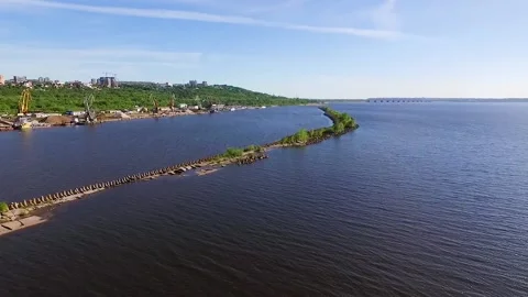 Breakwater on river Stock Footage 86627533