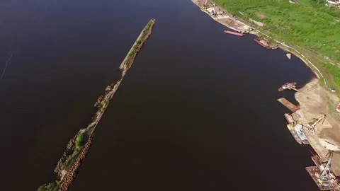 Breakwater on river Stock Footage 86627938