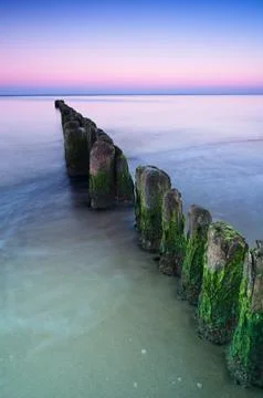 Breakwater sunset Фото