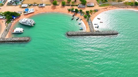 Breakwaters appear as extensive, often linear formations extending. Video stock 249727172